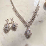 Glinty Silver Necklace Set - Boldiful