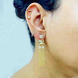 Golden Emerald Cut Earrings - Boldiful