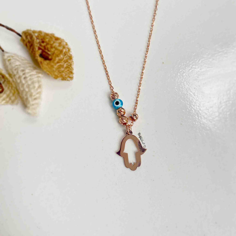 Hamsa Evil Eye Girls Pendant - Boldiful