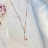 Heart Pear Long Silver Necklace - Boldiful