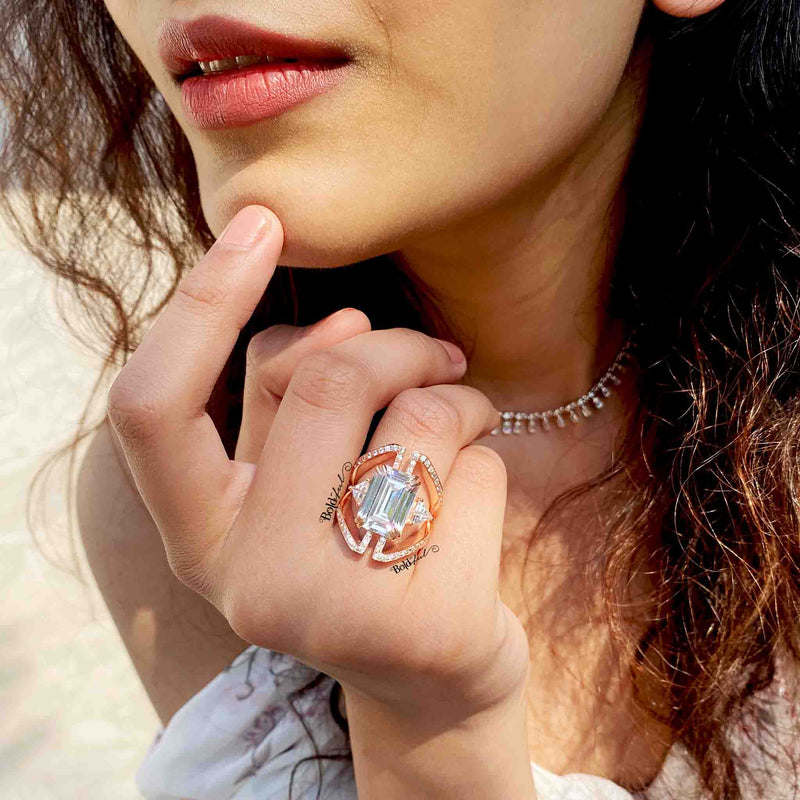 Majestic Cocktail Silver Ring - Boldiful