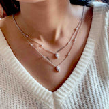 Marquise Droplet Layered Necklace - Boldiful