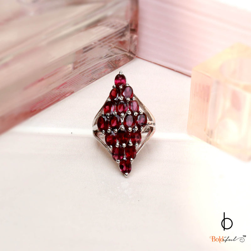 Mellow Garnet Sterling Silver Ring - Boldiful
