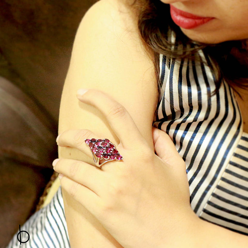 Mellow Garnet Sterling Silver Ring - Boldiful
