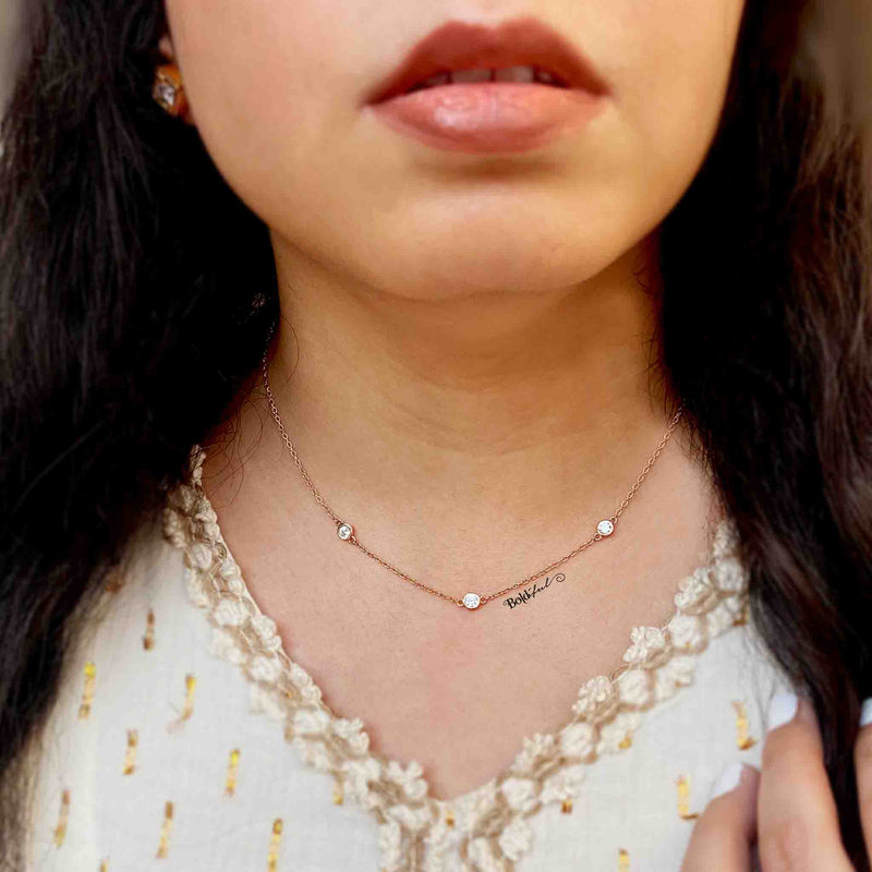 Minimal CZ Silver Necklace - Boldiful