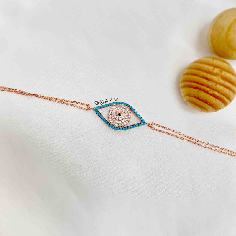 Mod Evil Eye Silver Bracelet - Boldiful