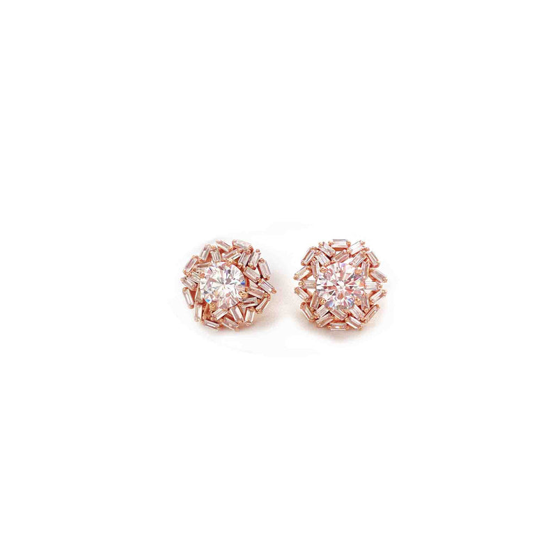 Ornate Baguette Moissanite Studs - Boldiful