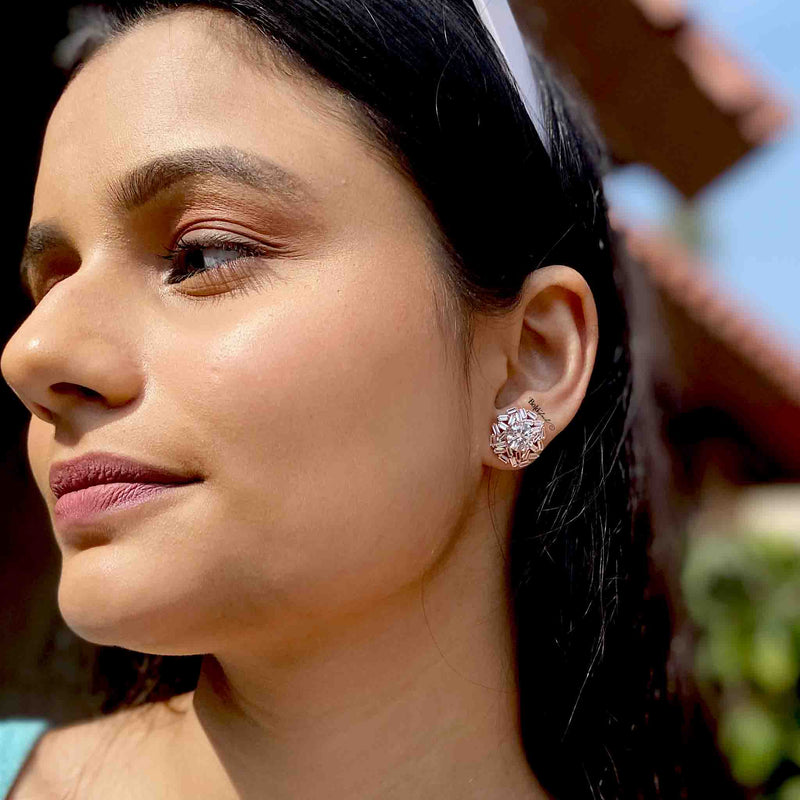 Ornate Baguette Moissanite Studs - Boldiful