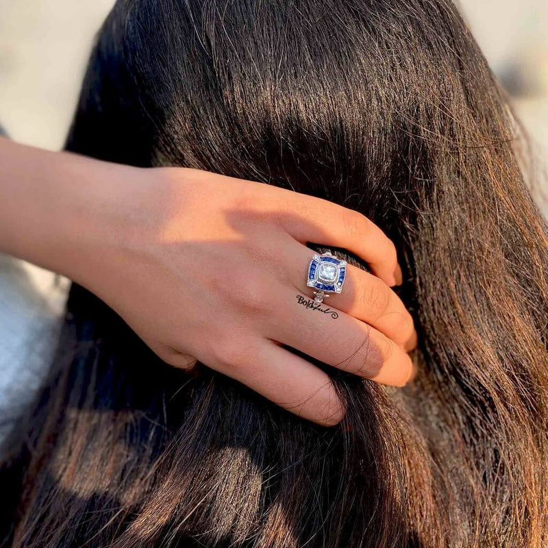 Poesy Unique Silver Ring - Boldiful