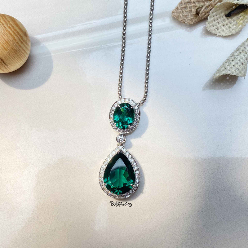 Poised Pear Drop Silver Pendant - Boldiful