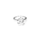 Radiant Silver Pear Cut Engagement Ring