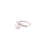 Radiant Silver Pear Cut Engagement Ring - Boldiful