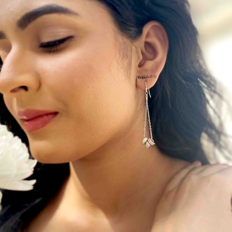 Retro Silver Danglers - Boldiful