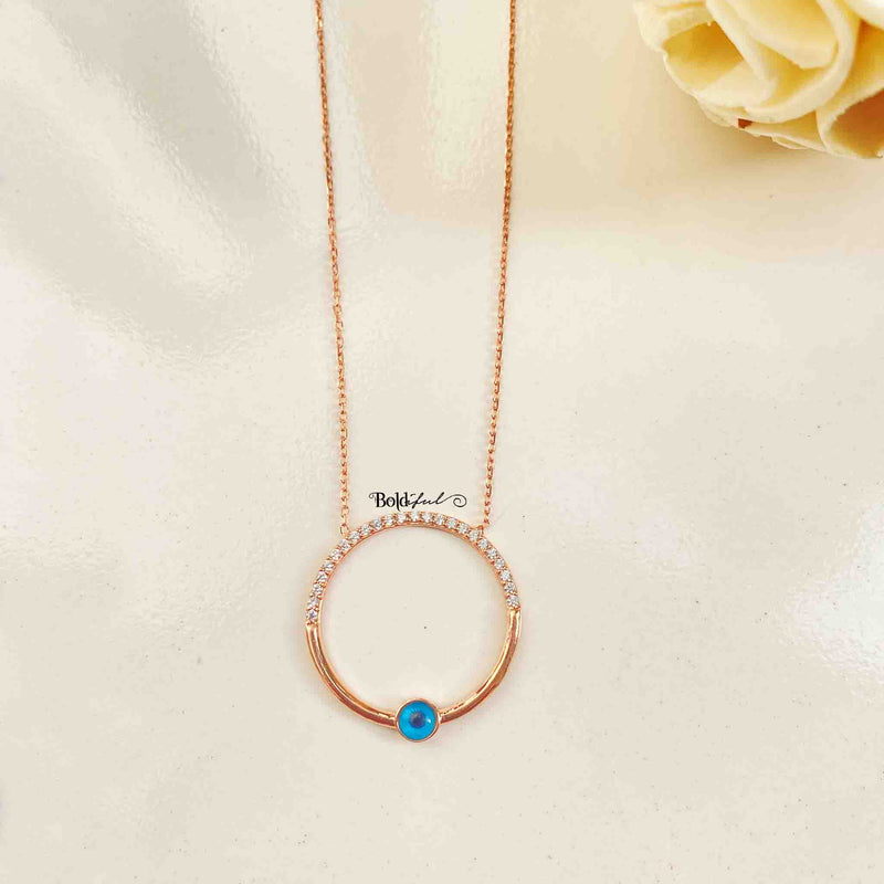 Sphered Evil Eye Silver Pendant - Boldiful