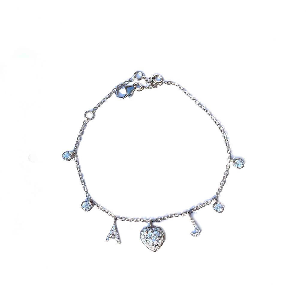 Sway Initials Silver Charm Bracelet - Boldiful