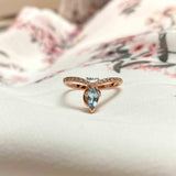 Tiara Minimal Pear Ring - Boldiful