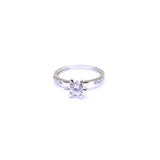Twinkly Solitaire Silver and Cubic Zirconia Ring - Boldiful
