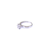 Twinkly Solitaire Silver and Cubic Zirconia Ring - Boldiful