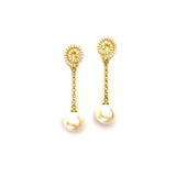 Twirly Pearl Drop Earrings