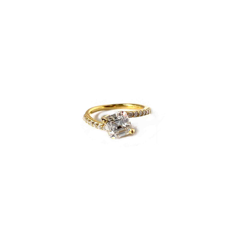 Twisty Asscher Cut Moissanite Ring - Boldiful