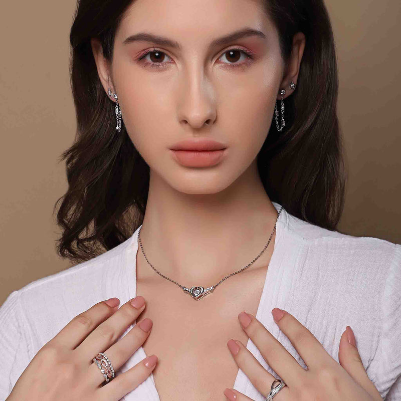 Wings Heart Silver Pendant  - Boldiful 